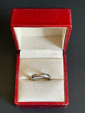 Polished Silver Band in Red Velvet Box